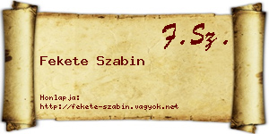 Fekete Szabin névjegykártya